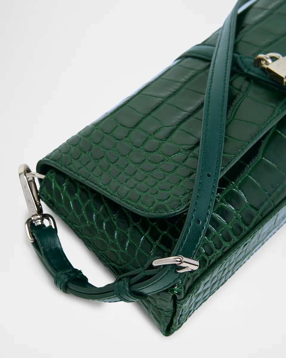 Stella McCartney Ryder Croc-Embossed Vegan Leather Clutch Bag | Thumbnail 6