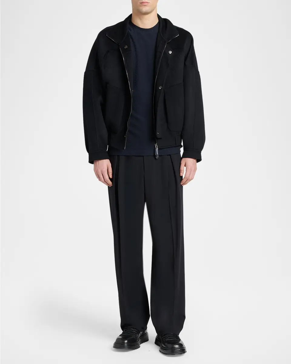 Giorgio Armani Men's Virgin Wool-Blend Straight-Leg Trousers | Thumbnail 2 Giorgio Armani Men's Virgin Wool-Blend Straight-Leg Trousers | Thumbnail 2