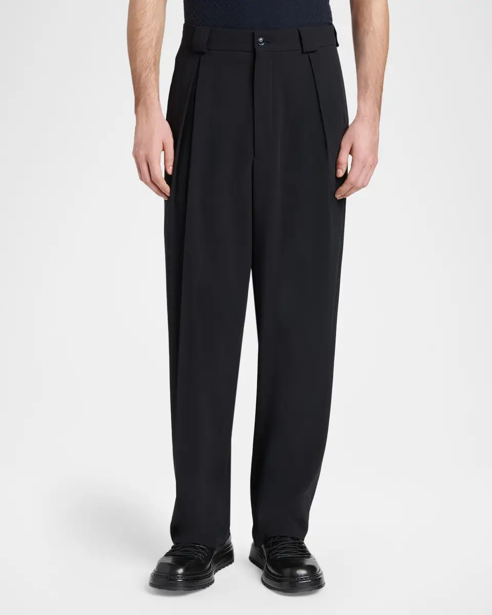 Giorgio Armani Men's Virgin Wool-Blend Straight-Leg Trousers | Thumbnail 4 Giorgio Armani Men's Virgin Wool-Blend Straight-Leg Trousers | Thumbnail 4