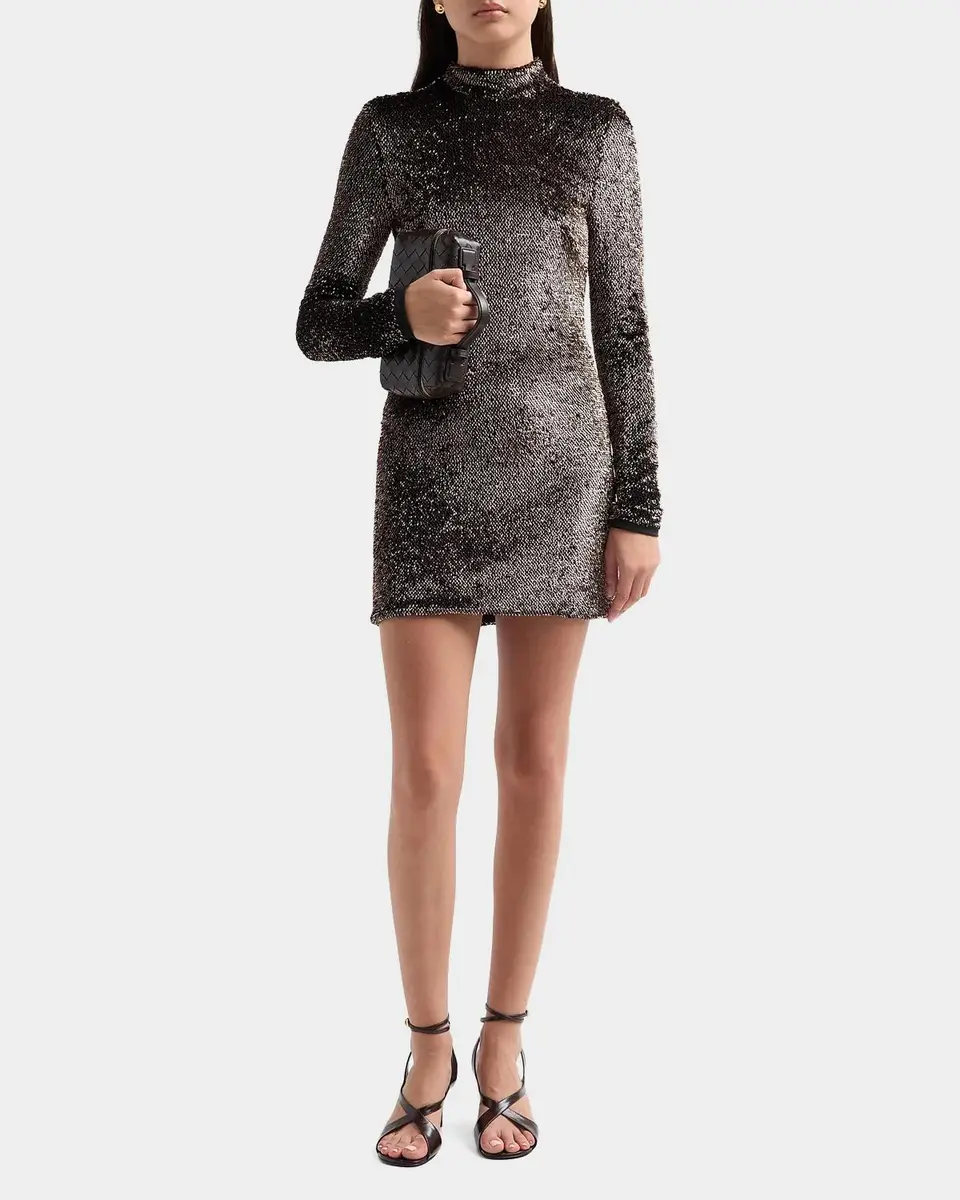Veronica Beard Sylee Textured-Knit Mock-Turtleneck Mini Dress | Thumbnail 2