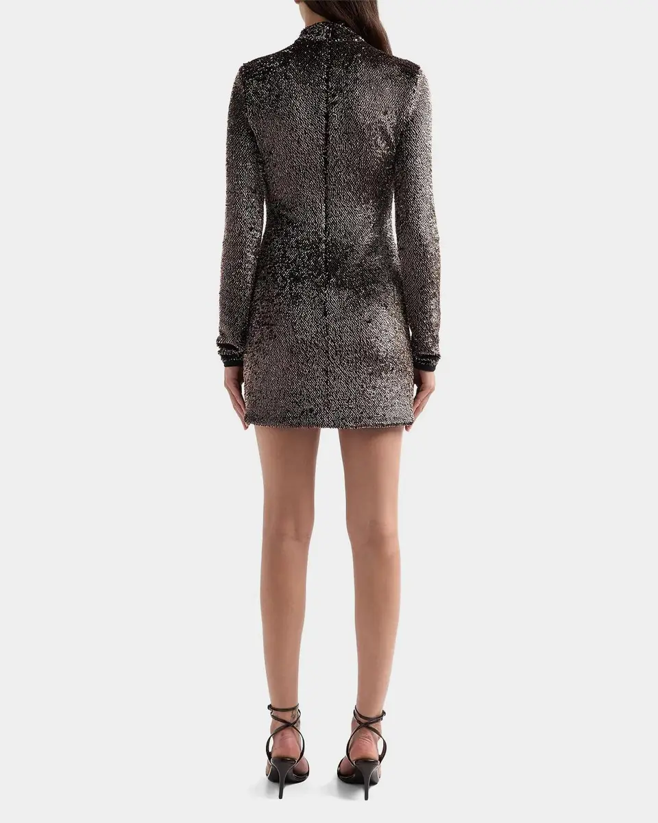 Veronica Beard Sylee Textured-Knit Mock-Turtleneck Mini Dress | Thumbnail 3