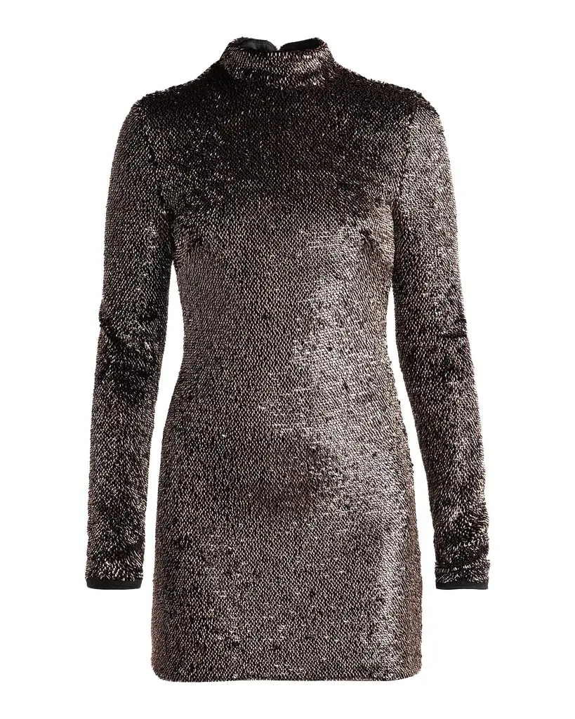 Sylee Textured-Knit Mock-Turtleneck Mini Dress Sylee Textured-Knit Mock-Turtleneck Mini Dress