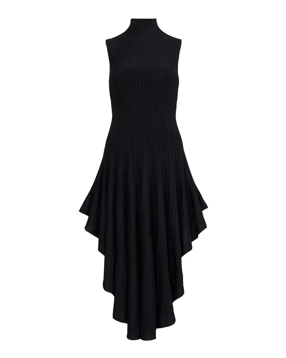 Alaïa Mock-Neck Sleeveless Sculpted Pointed Midi Dress | Thumbnail 2