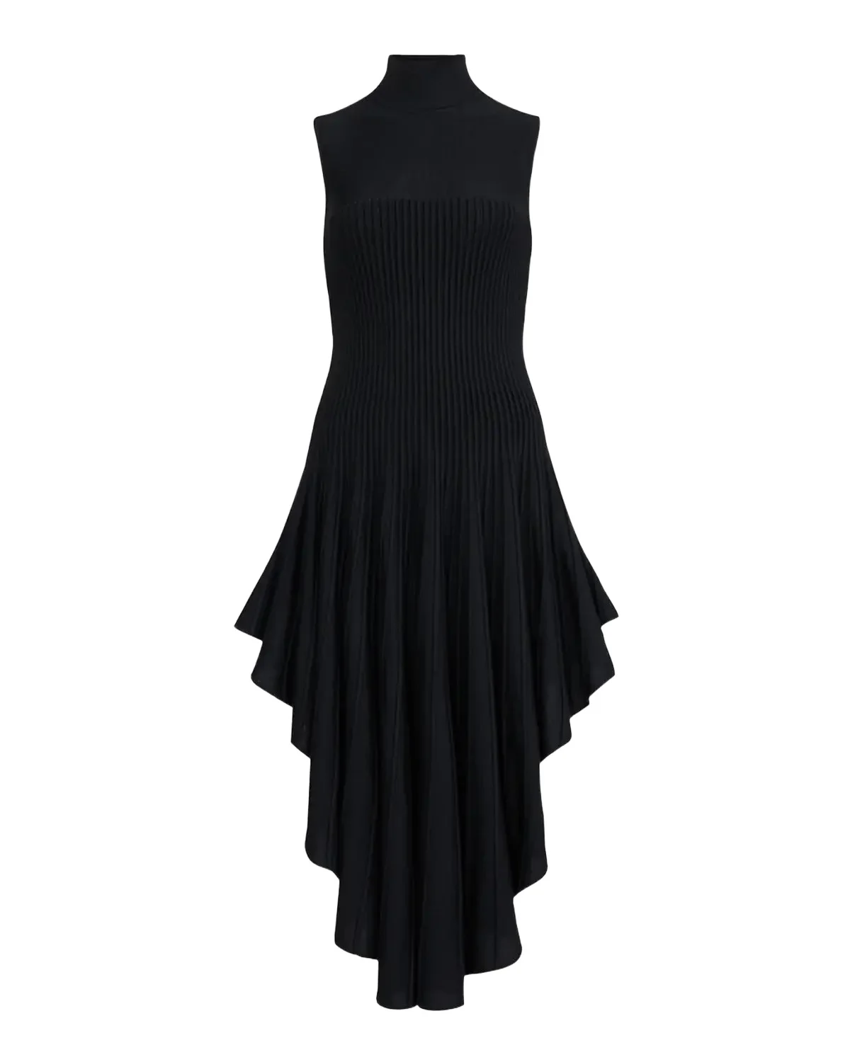 Mock-Neck Sleeveless Sculpted Pointed Midi Dress Mock-Neck Sleeveless Sculpted Pointed Midi Dress