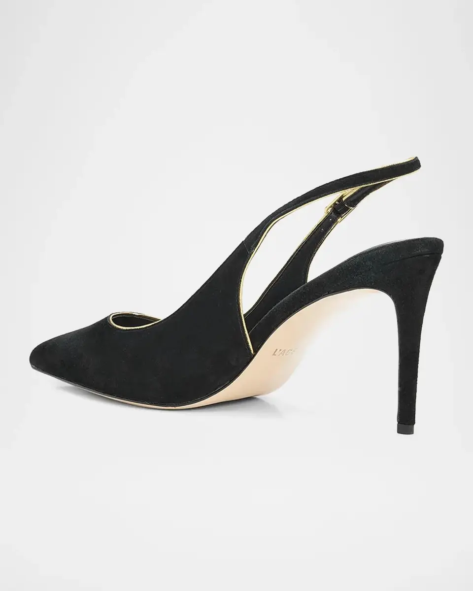 L'Agence 85mm Vichy II Suede Slingback Pumps | Thumbnail 2