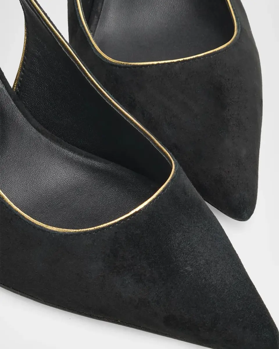 L'Agence 85mm Vichy II Suede Slingback Pumps | Thumbnail 4