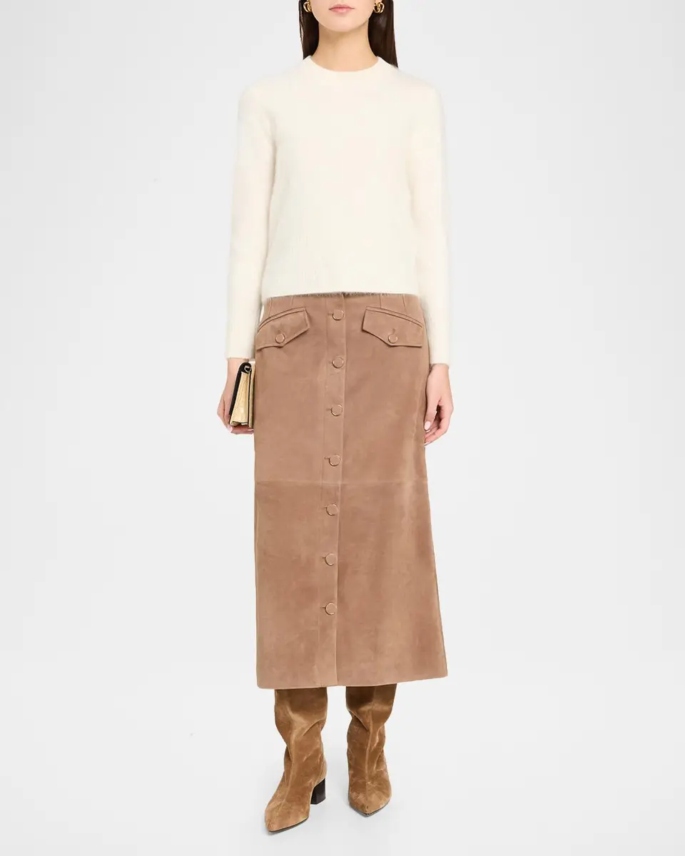 Veronica Beard Callisian Suede Midi Skirt | Thumbnail 2