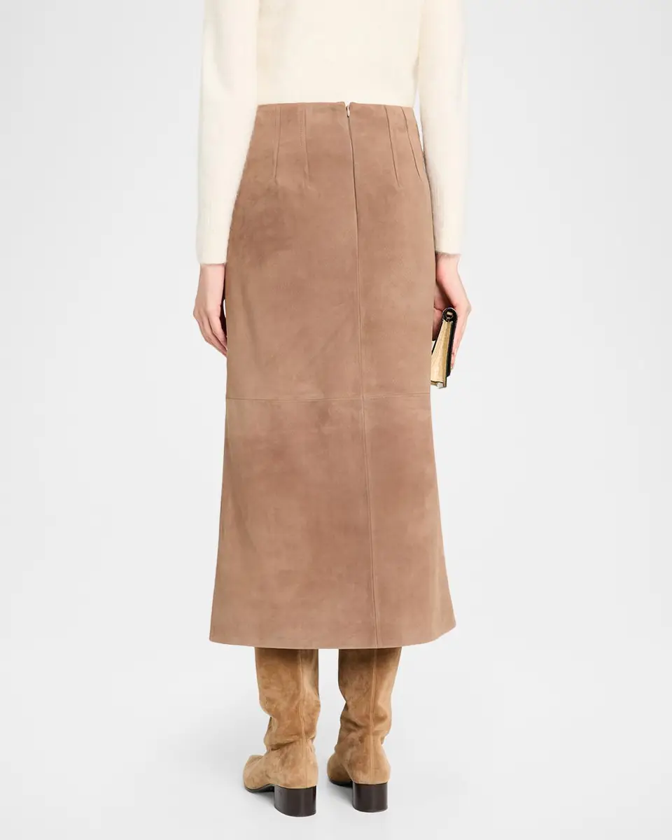 Veronica Beard Callisian Suede Midi Skirt | Thumbnail 3