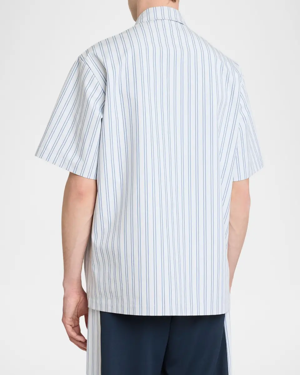 Casablanca Men's Stripe Full-Zip Short-Sleeve Shirt | Thumbnail 3