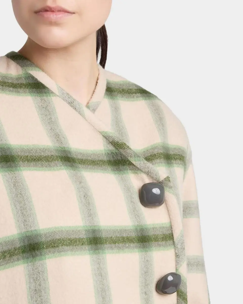 Valentino Garavani Interferenze Shearling-Cuff Plaid Jacket | Thumbnail 5