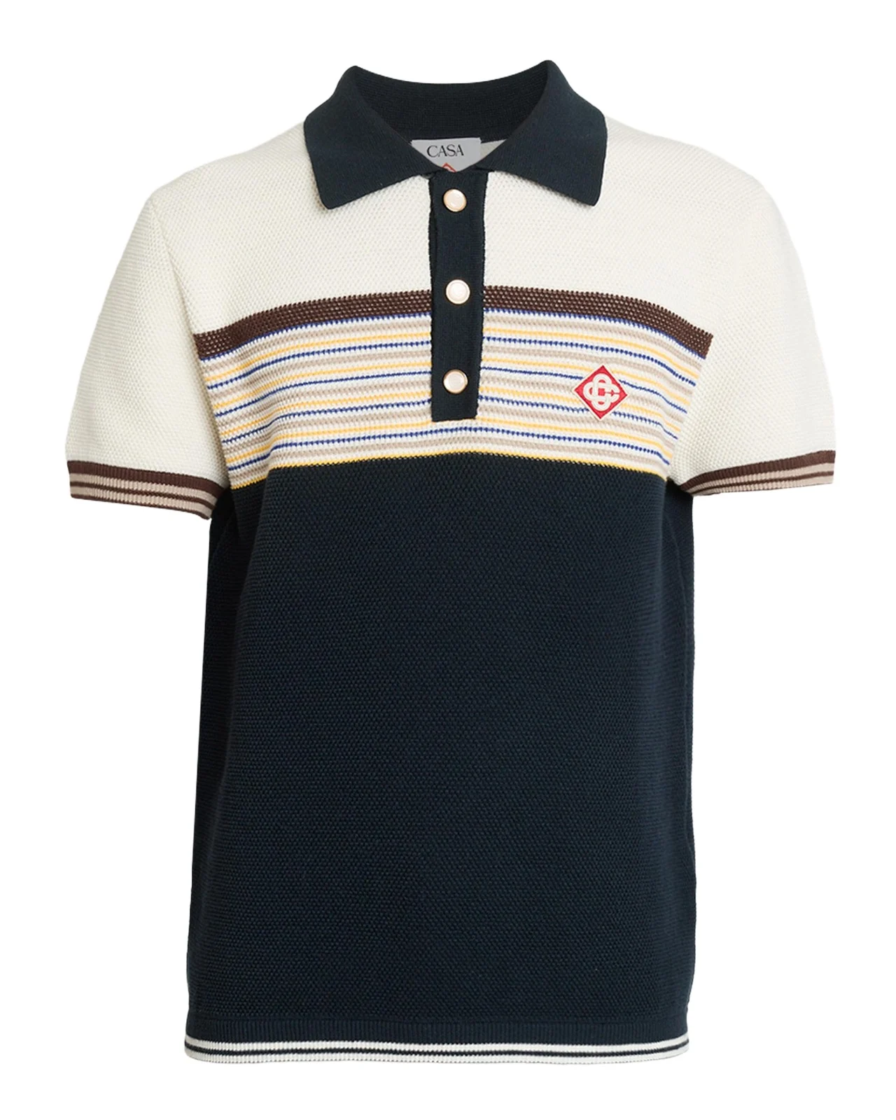 Men's Cafe Stripe Knit Polo Shirt
