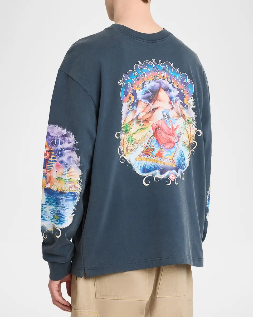 Casablanca Men's Eveil Ancestral Long-Sleeve T-Shirt | Thumbnail 3 Casablanca Men's Eveil Ancestral Long-Sleeve T-Shirt | Thumbnail 3