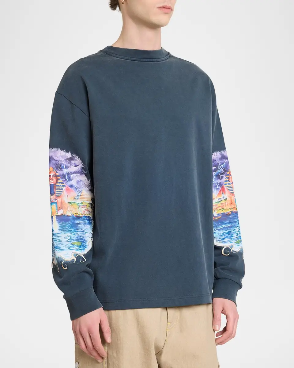 Casablanca Men's Eveil Ancestral Long-Sleeve T-Shirt | Thumbnail 4 Casablanca Men's Eveil Ancestral Long-Sleeve T-Shirt | Thumbnail 4