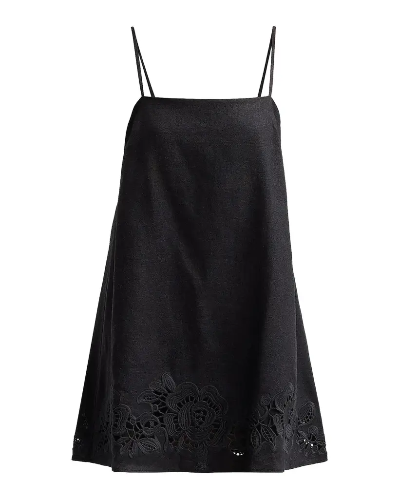 PALM NOOSA Asymmetric Pinstripe Cotton Midi Skirt