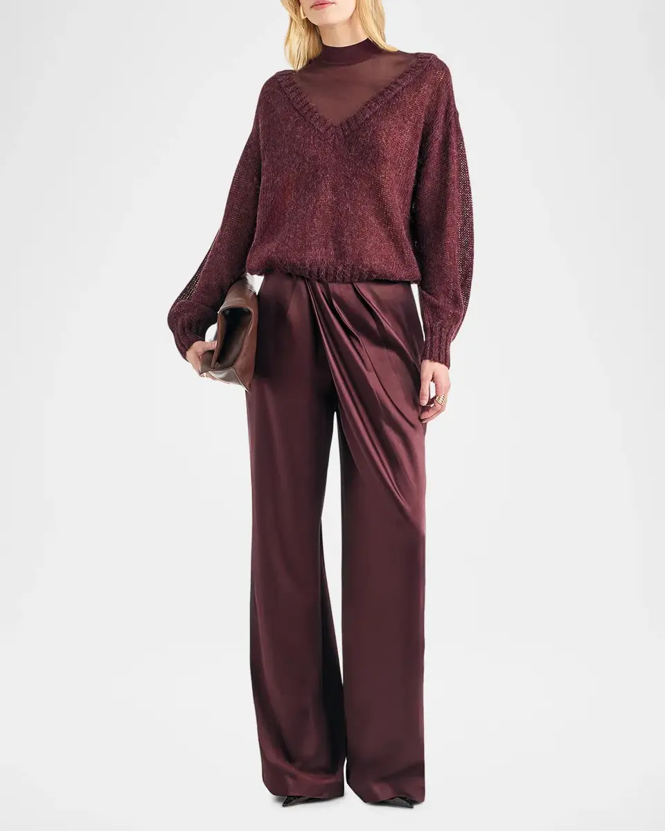 SEROYA Camryn Satin Wide-Leg Pants | Thumbnail 2 SEROYA Camryn Satin Wide-Leg Pants | Thumbnail 2