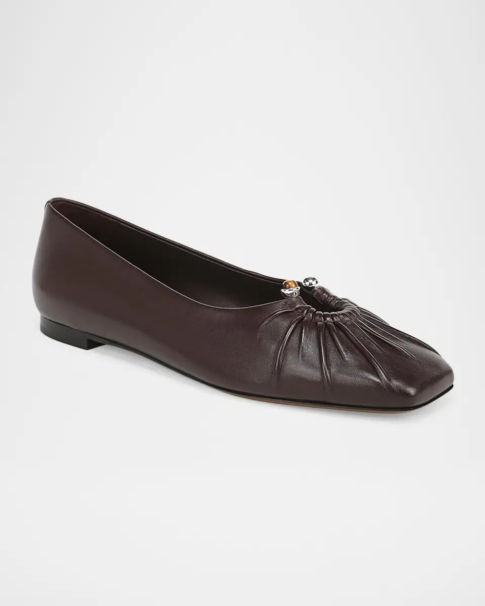 Vince Dany Gathered Leather Ballerina Flats | Thumbnail 2 Vince Dany Gathered Leather Ballerina Flats | Thumbnail 2