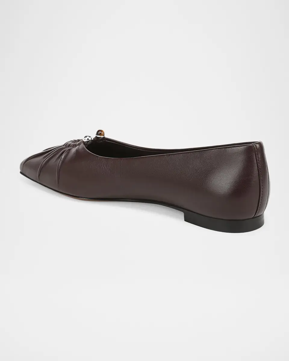 Vince Dany Gathered Leather Ballerina Flats | Thumbnail 3 Vince Dany Gathered Leather Ballerina Flats | Thumbnail 3