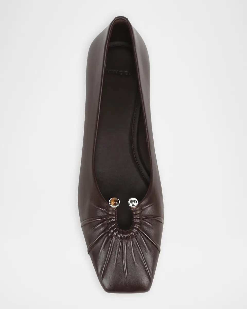 Vince Dany Gathered Leather Ballerina Flats | Thumbnail 4 Vince Dany Gathered Leather Ballerina Flats | Thumbnail 4