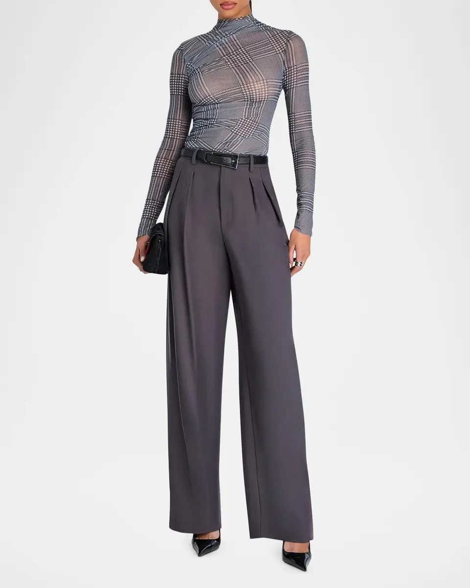 SEROYA Christina Plaid Mesh Top | Thumbnail 2