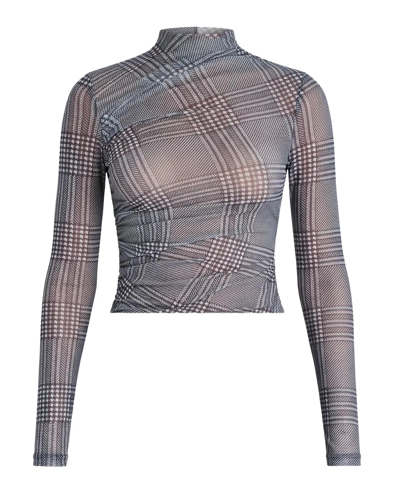 Christina Plaid Mesh Top Christina Plaid Mesh Top