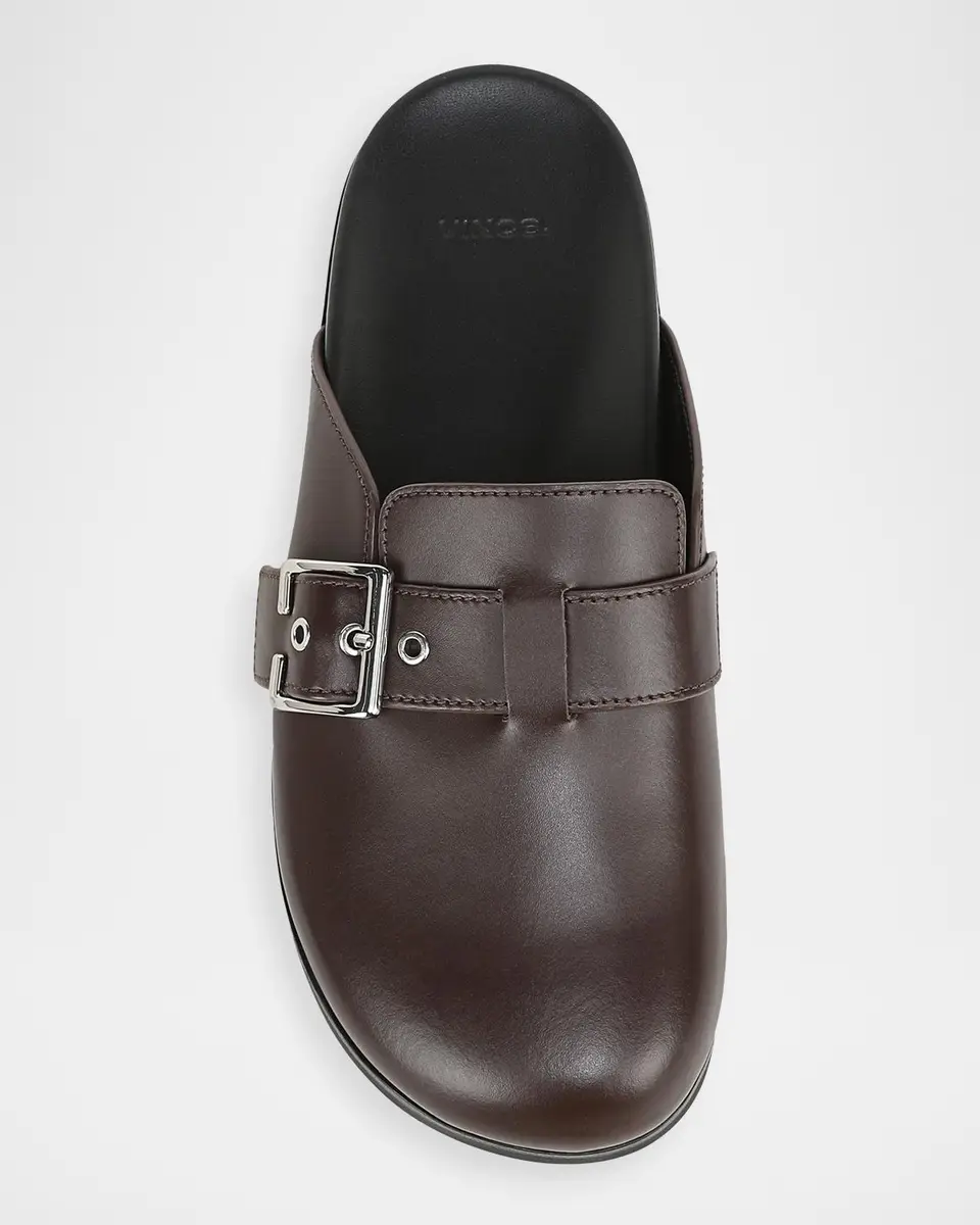Vince Leon Leather Buckle Clogs | Thumbnail 4 Vince Leon Leather Buckle Clogs | Thumbnail 4