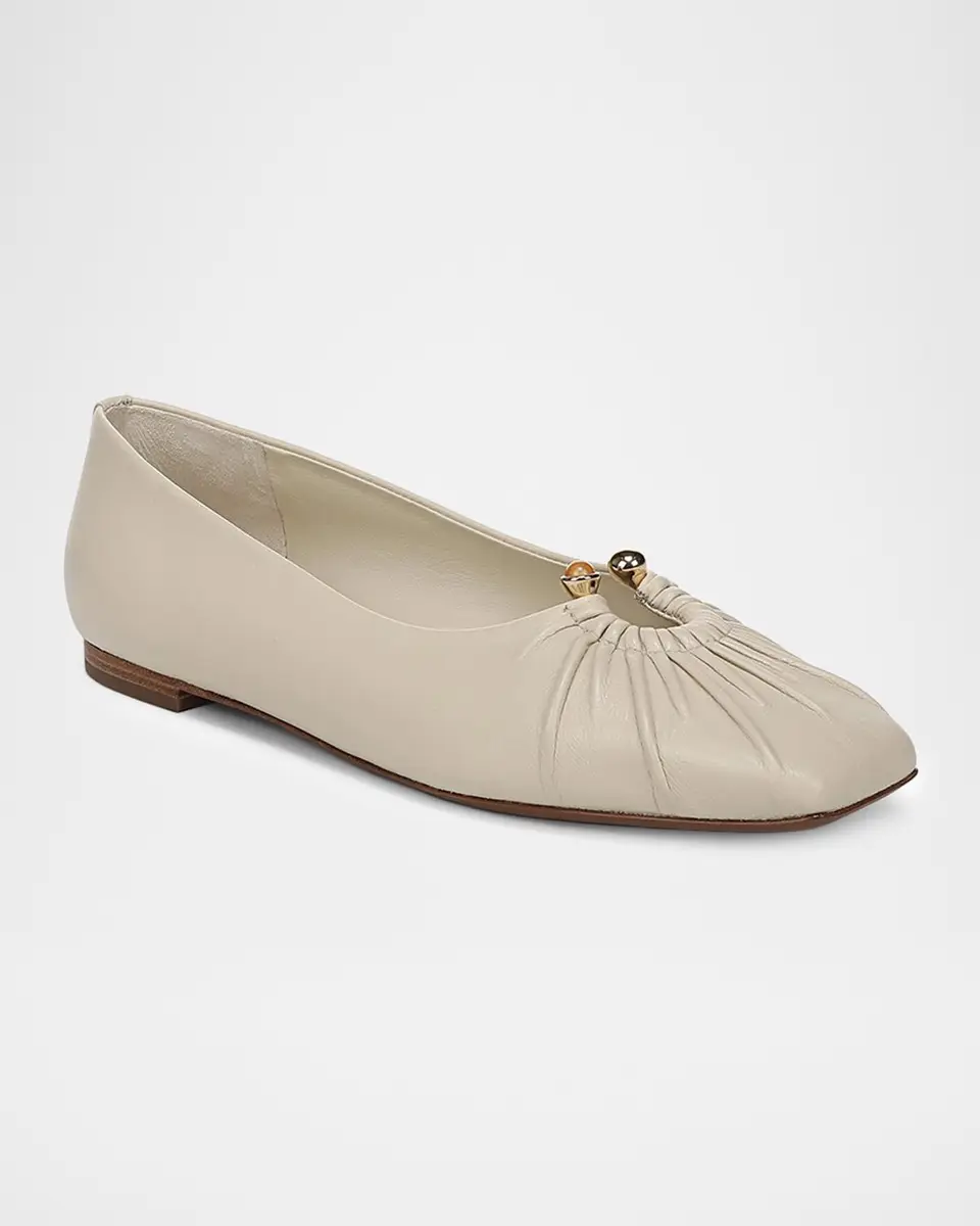 Vince Dany Gathered Leather Ballerina Flats | Thumbnail 2 Vince Dany Gathered Leather Ballerina Flats | Thumbnail 2