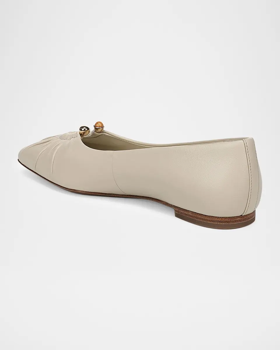 Vince Dany Gathered Leather Ballerina Flats | Thumbnail 3 Vince Dany Gathered Leather Ballerina Flats | Thumbnail 3