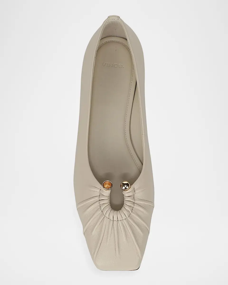 Vince Dany Gathered Leather Ballerina Flats | Thumbnail 4 Vince Dany Gathered Leather Ballerina Flats | Thumbnail 4