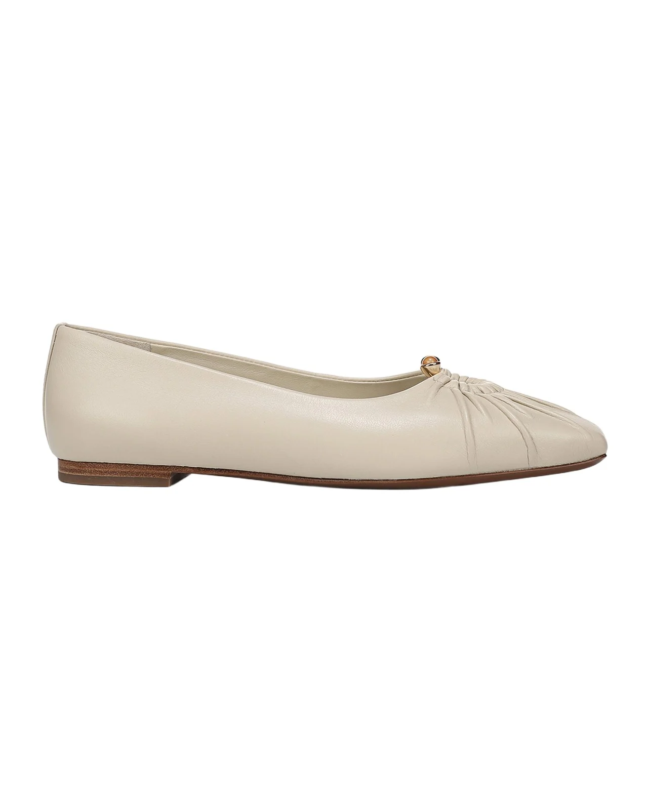 Vince Dany Gathered Leather Ballerina Flats
