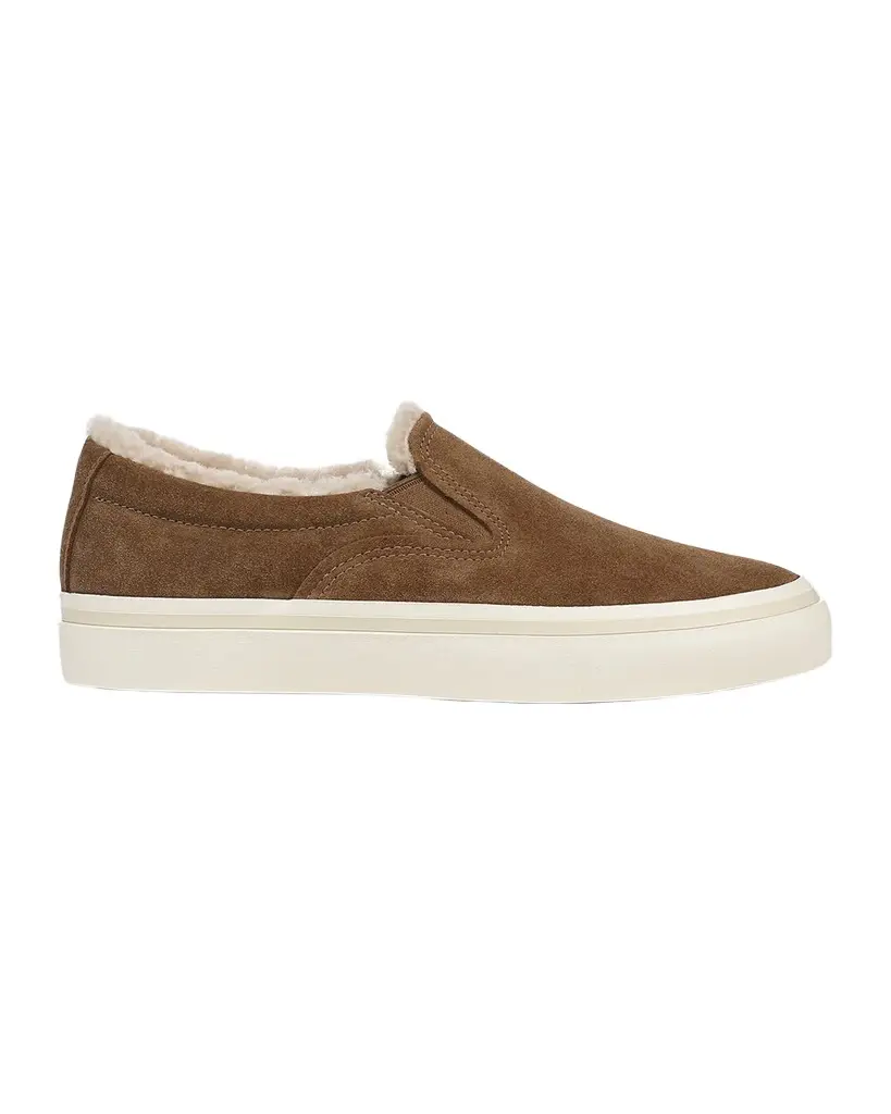 Vince Blair Suede & Shearling Slip-On Sneakers