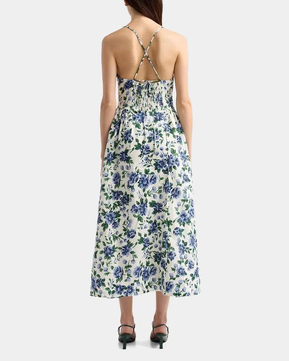 PALM NOOSA Enamour Floral Linen Midi Dress | Thumbnail 3 PALM NOOSA Enamour Floral Linen Midi Dress | Thumbnail 3