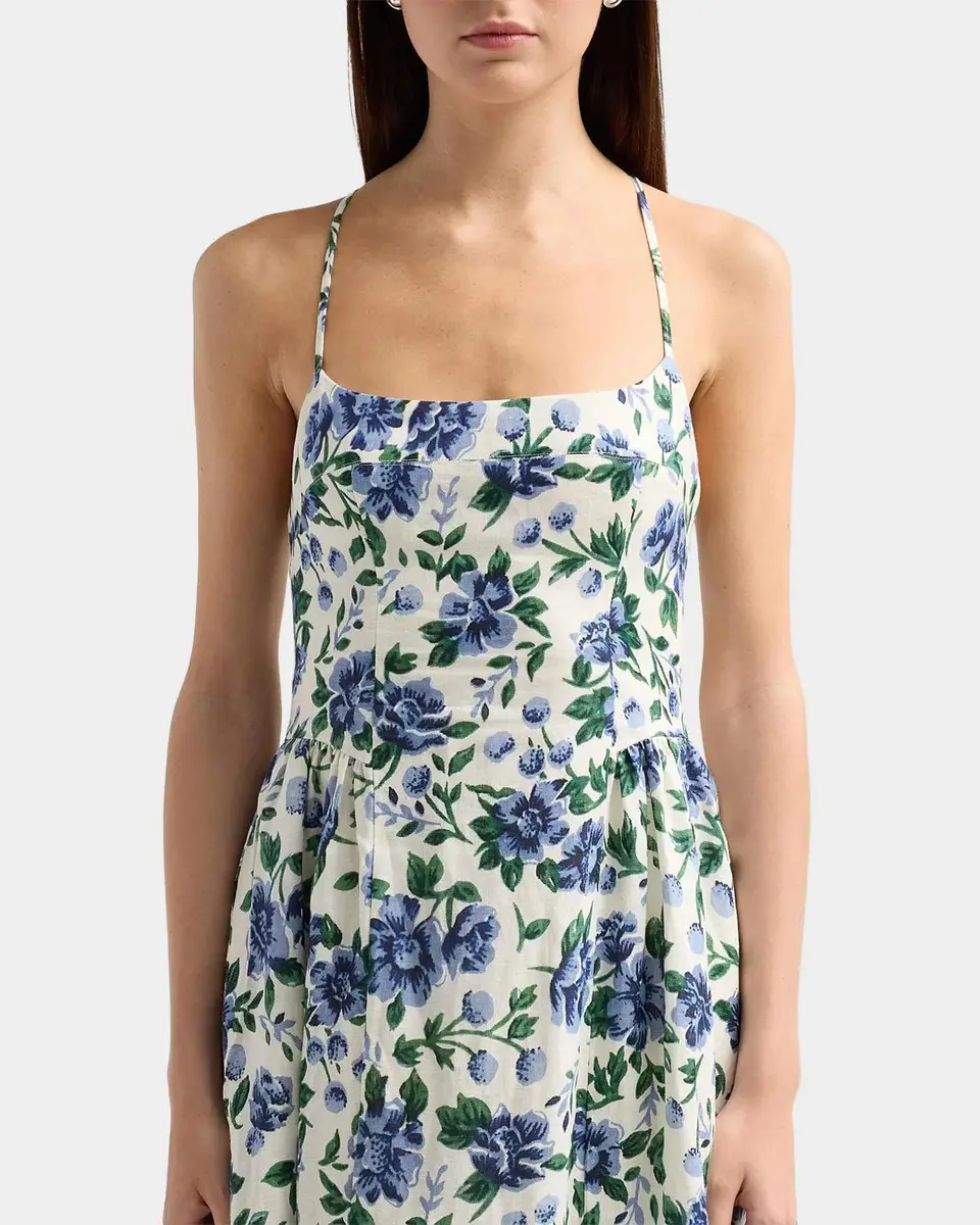 PALM NOOSA Enamour Floral Linen Midi Dress | Thumbnail 4 PALM NOOSA Enamour Floral Linen Midi Dress | Thumbnail 4