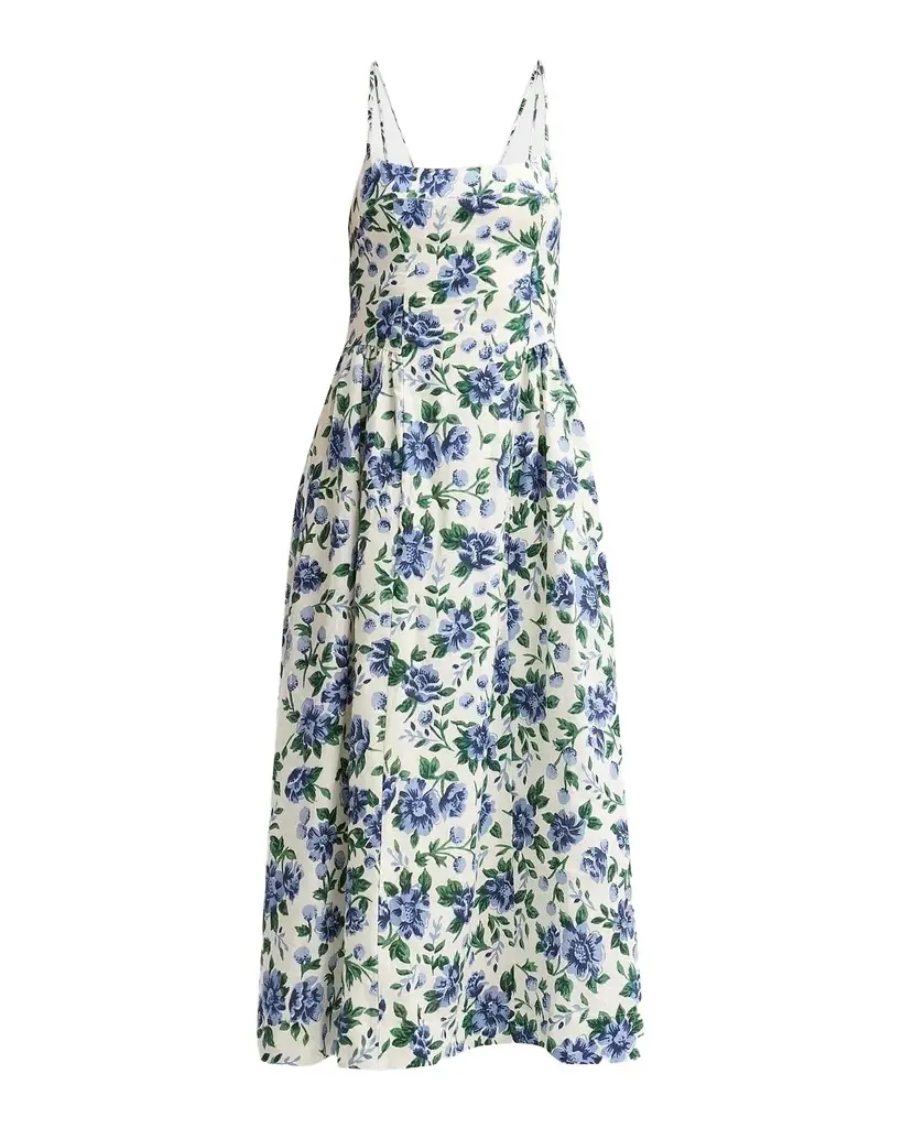 PALM NOOSA Enamour Floral Linen Midi Dress
