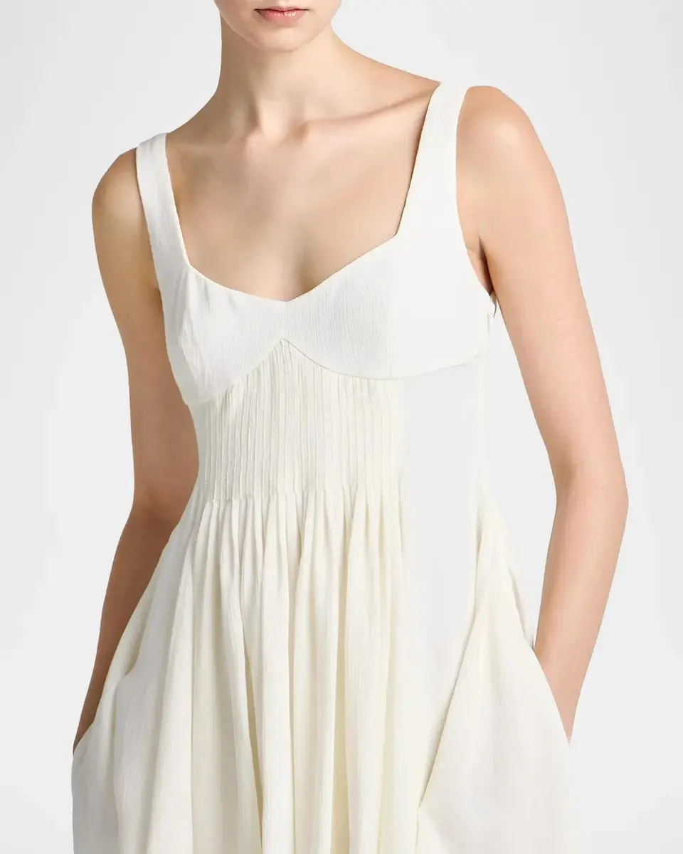 JW Anderson Sweetheart-Neckline Pleated Babydoll Dress | Thumbnail 3 JW Anderson Sweetheart-Neckline Pleated Babydoll Dress | Thumbnail 3