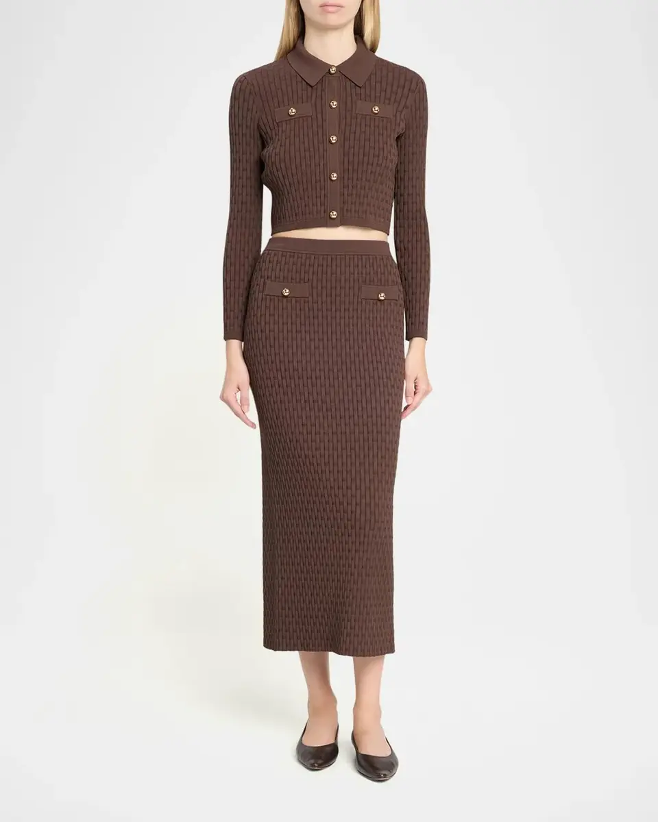 Toccin Milla Textured Knit Midi Pencil Skirt | Thumbnail 2 Toccin Milla Textured Knit Midi Pencil Skirt | Thumbnail 2