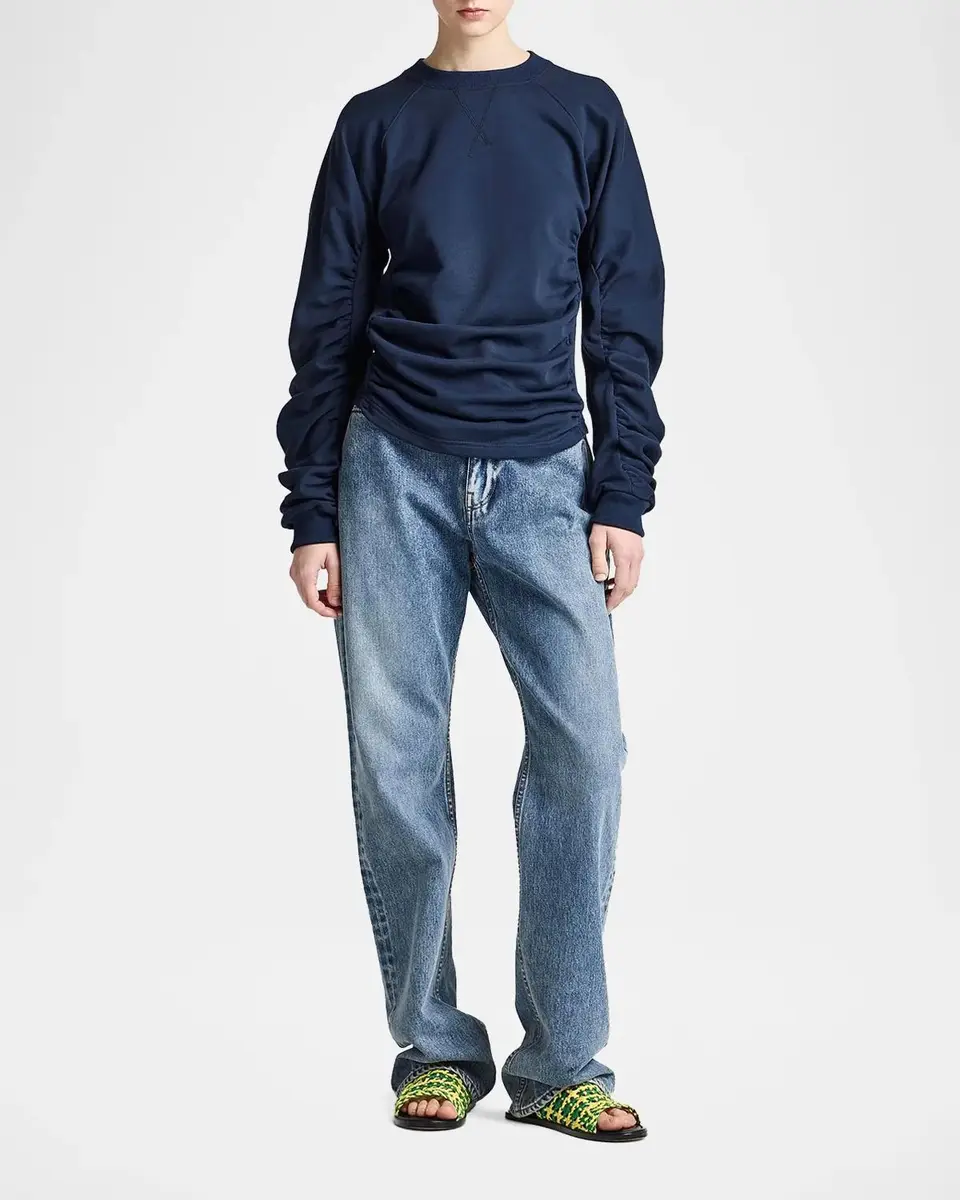 JW Anderson Ruched Cotton-Blend Jersey Top | Thumbnail 2 JW Anderson Ruched Cotton-Blend Jersey Top | Thumbnail 2