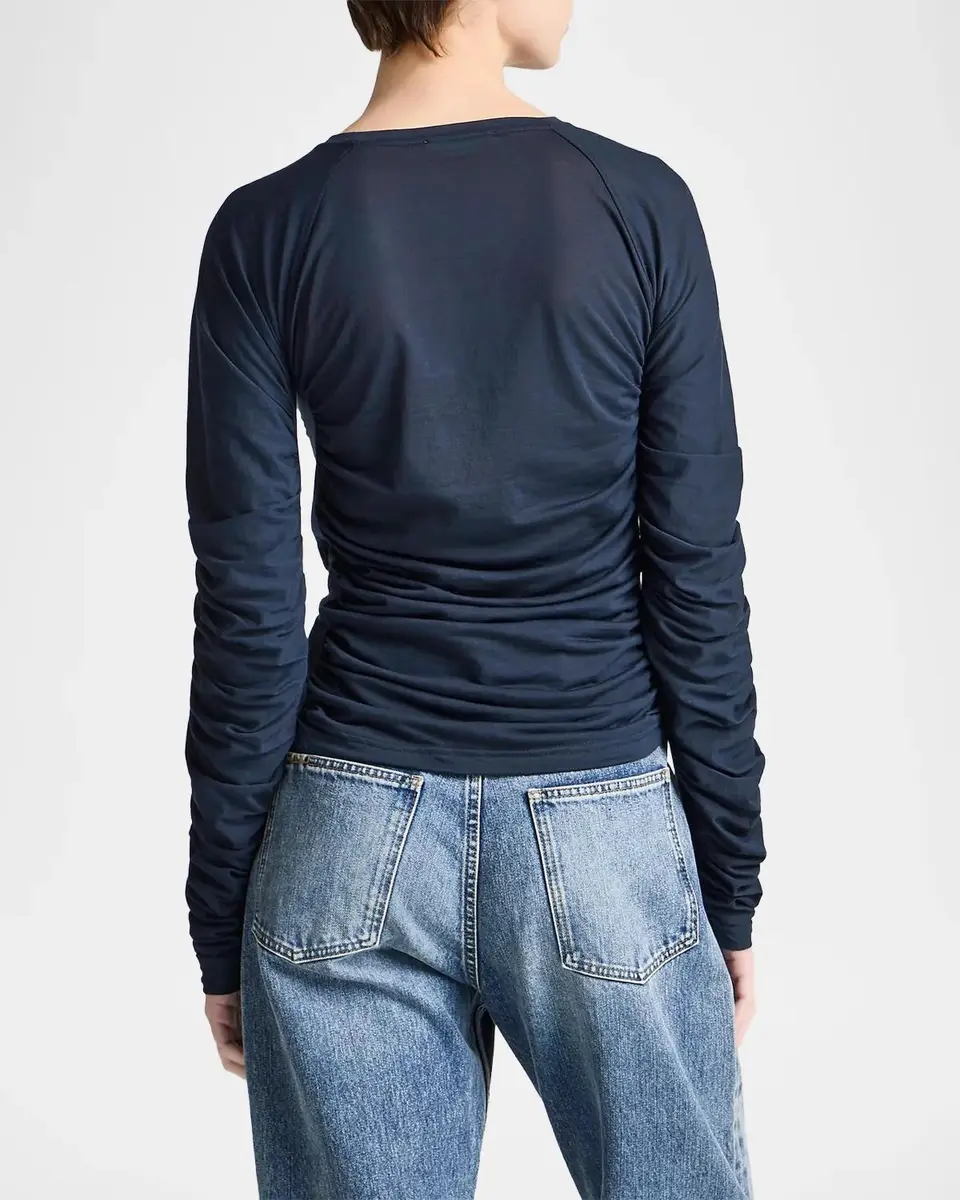 JW Anderson Ruched Cotton-Blend Jersey Top | Thumbnail 5 JW Anderson Ruched Cotton-Blend Jersey Top | Thumbnail 5