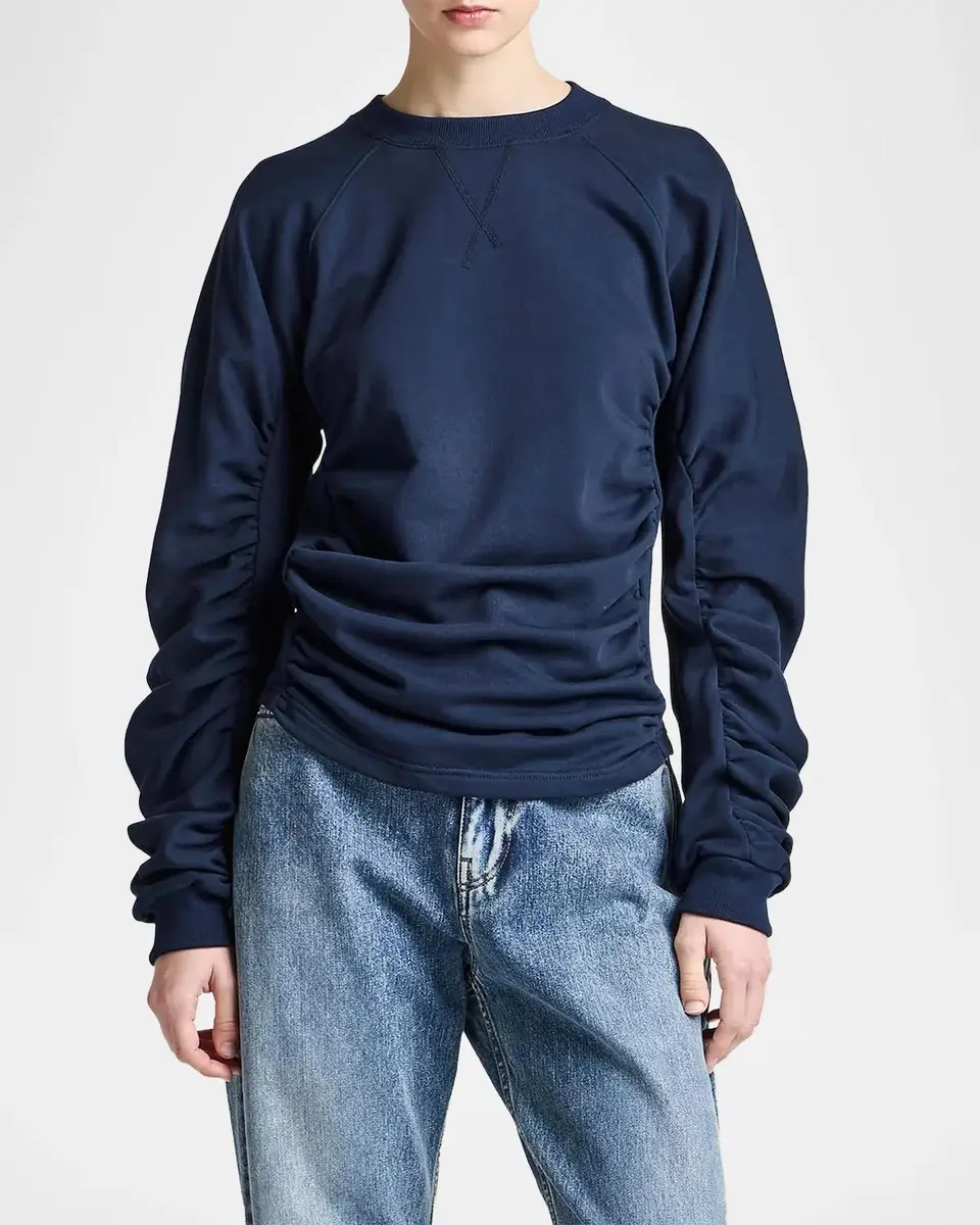 JW Anderson Ruched Cotton-Blend Jersey Top | Thumbnail 6 JW Anderson Ruched Cotton-Blend Jersey Top | Thumbnail 6