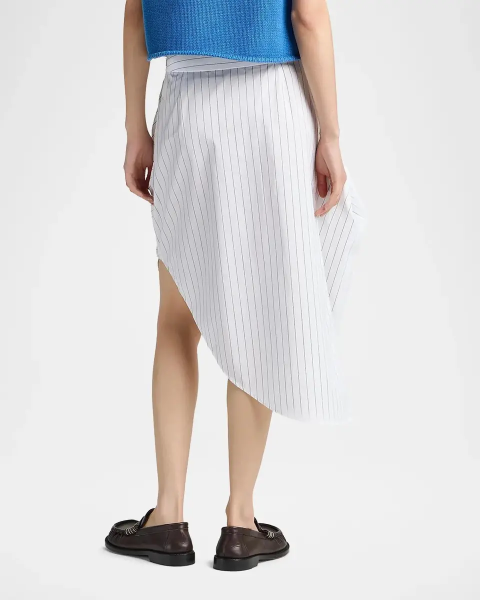 JW Anderson Asymmetric Pinstripe Cotton Midi Skirt | Thumbnail 3