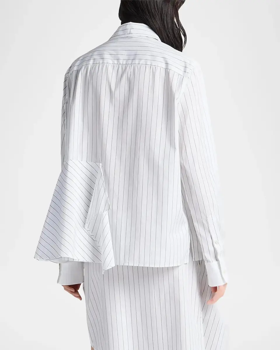 JW Anderson Striped Cotton Draped Shirt | Thumbnail 3 JW Anderson Striped Cotton Draped Shirt | Thumbnail 3