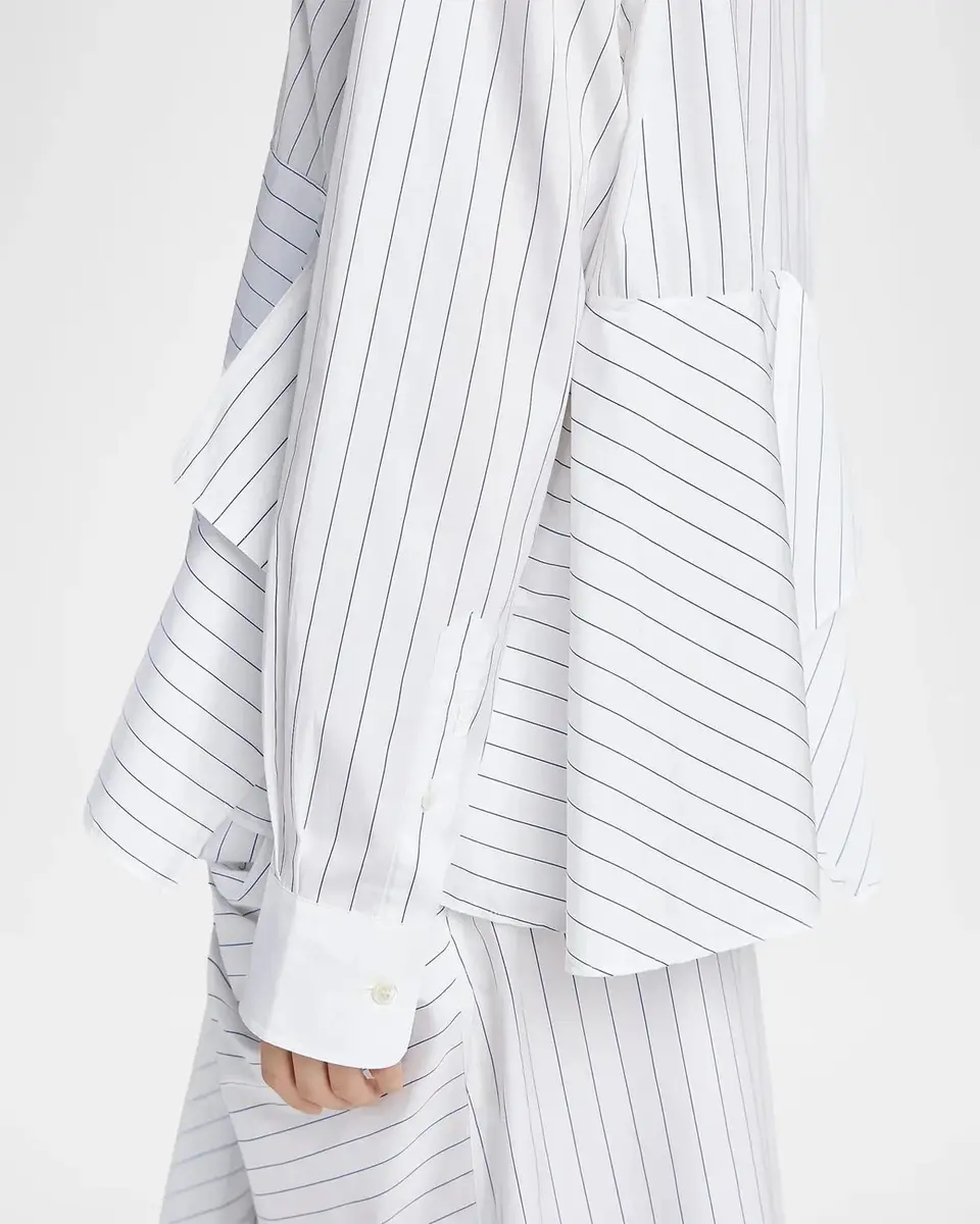 JW Anderson Striped Cotton Draped Shirt | Thumbnail 5 JW Anderson Striped Cotton Draped Shirt | Thumbnail 5