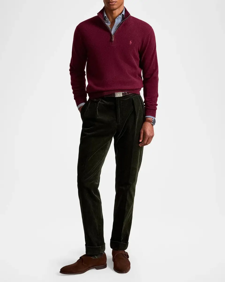 Polo Ralph Lauren Men's Wool Quarter-Zip Sweater | Thumbnail 2 Polo Ralph Lauren Men's Wool Quarter-Zip Sweater | Thumbnail 2