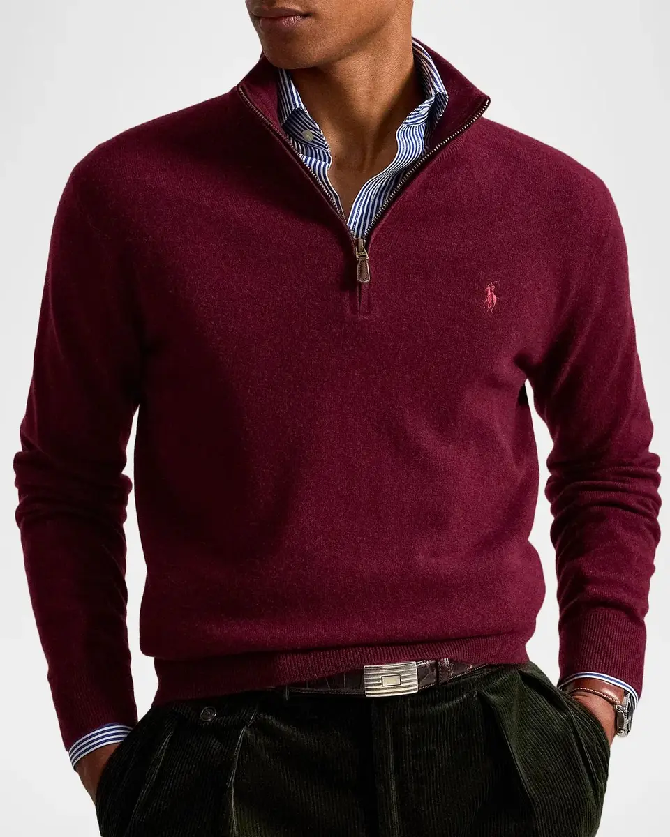 Polo Ralph Lauren Men's Wool Quarter-Zip Sweater | Thumbnail 4 Polo Ralph Lauren Men's Wool Quarter-Zip Sweater | Thumbnail 4