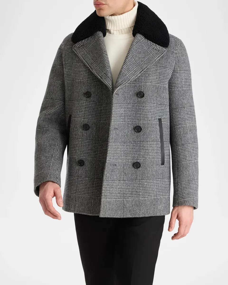 Mackage Men's Cole-PL Double-Breasted Wool Peacoat | Thumbnail 4 Mackage Men's Cole-PL Double-Breasted Wool Peacoat | Thumbnail 4