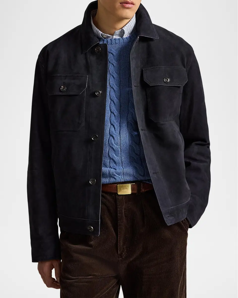 Polo Ralph Lauren Men's Suede Trucker Jacket | Thumbnail 4 Polo Ralph Lauren Men's Suede Trucker Jacket | Thumbnail 4