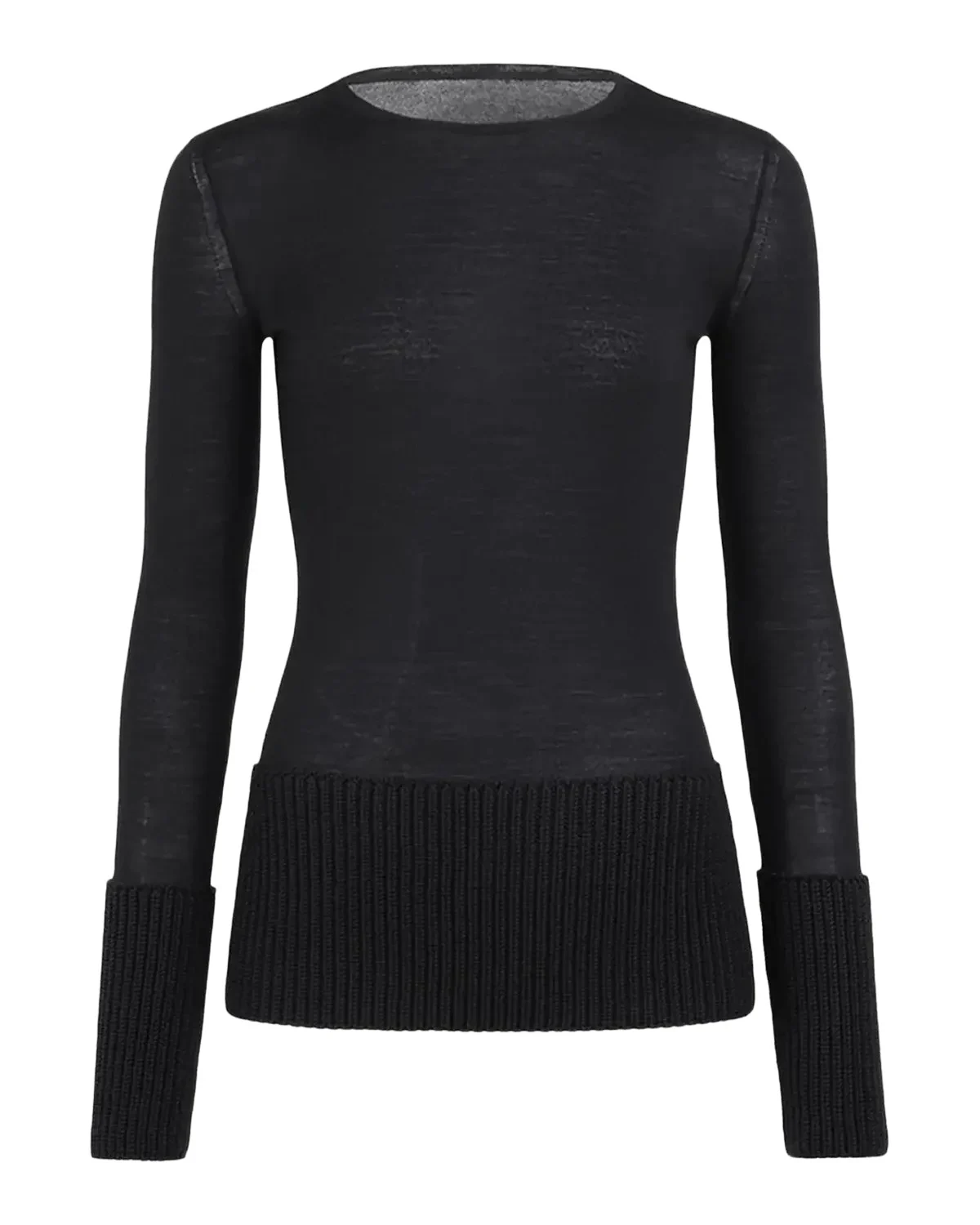 Merino Wool Long-Sleeve Crewneck Top Merino Wool Long-Sleeve Crewneck Top