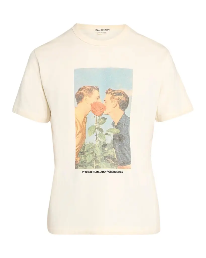 JW Anderson Men's Kissing Graphic Cotton T-Shirt