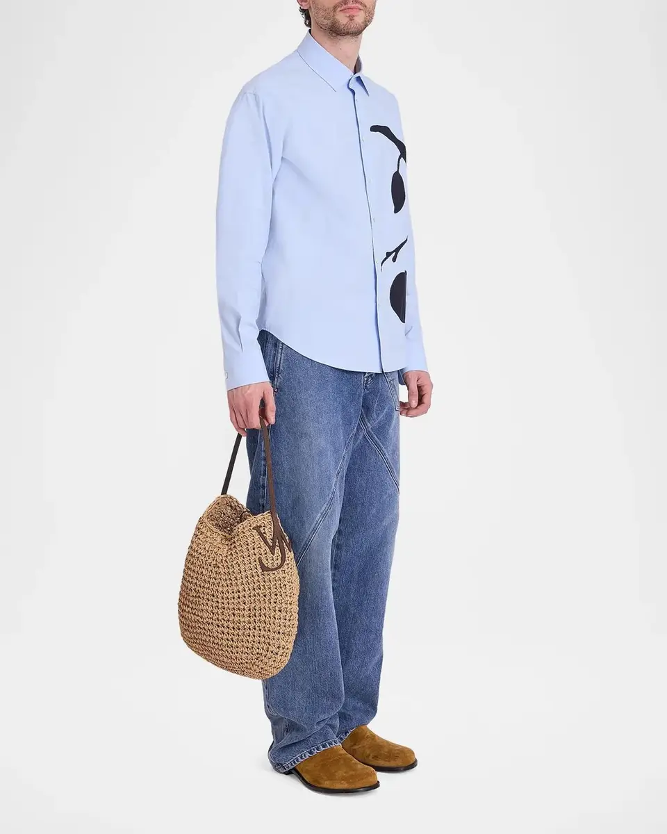 JW Anderson Persimmon Appliqué Cotton Shirt | Thumbnail 2 JW Anderson Persimmon Appliqué Cotton Shirt | Thumbnail 2