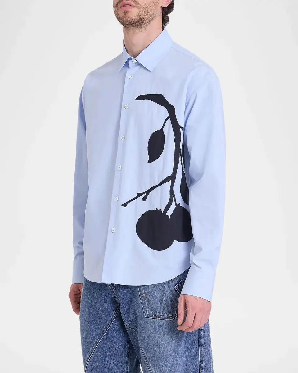 JW Anderson Persimmon Appliqué Cotton Shirt | Thumbnail 4 JW Anderson Persimmon Appliqué Cotton Shirt | Thumbnail 4