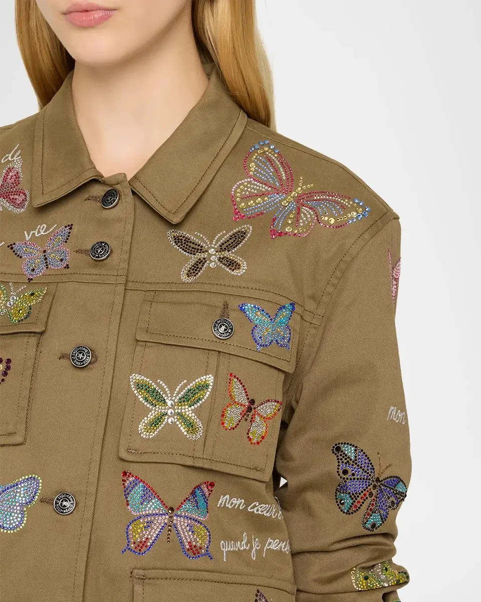 Cinq à Sept Heatset Butterfly Embellished Utility Jacket | Thumbnail 5 Cinq à Sept Heatset Butterfly Embellished Utility Jacket | Thumbnail 5